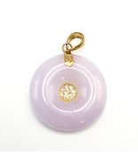 14K Lavender Jade Disc Pendant 3/4&quot; Round HSN - $192.54