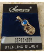 Sterling Silver Baby Shoe Charm September FREE US SHIPPING - £11.19 GBP