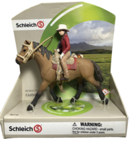 Schleich Horse Club Western Rider Girl Woman/ Quarter horse Mare 42112 New - £39.85 GBP