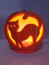 GEMMY LIGHT UP PUMPKIN HALLOWEEN DECORATION ARCHED CAT JACK -O- LANTERN ... - $460.77 MXN