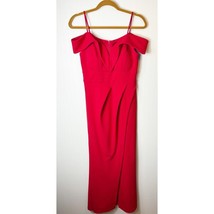 Morgan &amp; Co Womens Red Off Shoulder Long Dress Formal Evening Gown 8 - $44.55