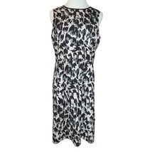 Ann Taylor Loft Women Size 8 Black Gray Animal Print Sleeveless Sheath D... - $12.05