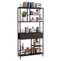 Bookshelf Industrial 5 Tier Etagere Bookcase with Open Storage Shelves 2... - $153.99