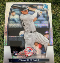 2023 Bowman Chrome Mojo Refractor Oswald Peraza #70 RC New York Yankees - £4.74 GBP