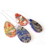 Choice of Pattern Japanese Washi paper oval pendant Polymer Clay Necklac... - $190.06 MXN
