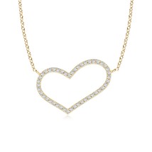 ANGARA Lab-Grown 0.18 Ct Diamond Asymmetrical Heart Pendant Necklace in ... - £440.19 GBP