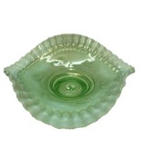 Vintage 1905 Jefferson Glass Astro Green Opalescent Art Bowl Ruffled Rim... - £25.73 GBP