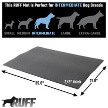 Ruff Cushioned Dog Crate Mat, Black - For Large Sized Dogs - 35.8&quot; X 21.8&quot; - £31.16 GBP
