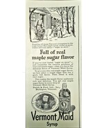 Vermont Maid Syrup Maple Real Sugar Flavor pancakes-1948 Vintage Print Ad - $9.46