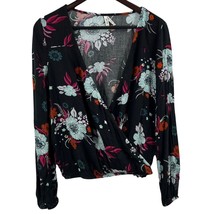 Mudd Floral Wrap Long Sleeve Top Size Small New - $12.89