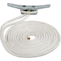 Sea-Dog Double Braided Nylon Dock Line - 1/2&quot; x 20 - White [302112020WH-1] - £11.52 GBP