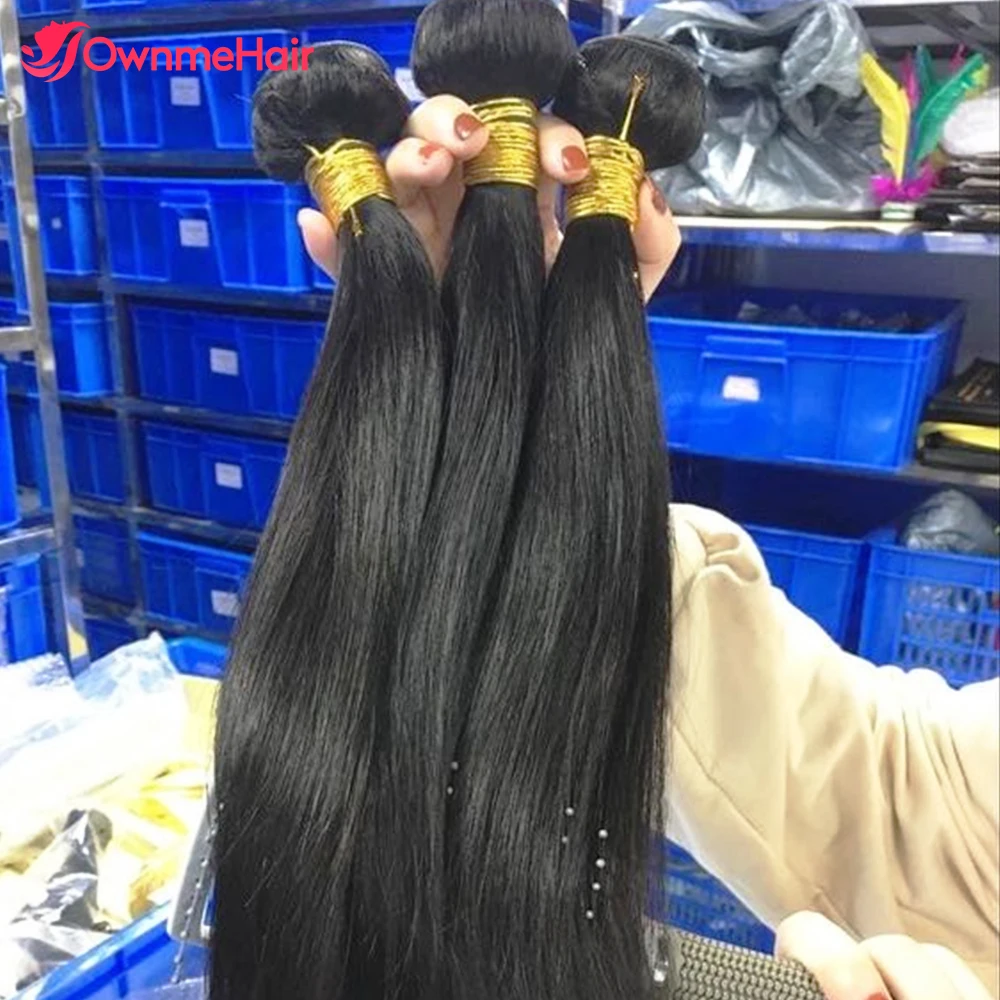 36 38 40 Inch Human Hair Bundles Straight Hair 10A Hair Weave Natural Color - £24.03 GBP+