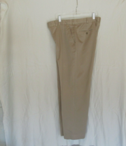 Lands&#39; End men&#39;s pants  flat front 36x28  beige  khaki straight leg - $15.63