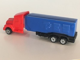 Pez Semi Truck Big Rig Plastic Candy Dispenser Toy Wheels Blue 4.25&quot; Collectible - £3.13 GBP