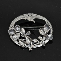 Vintage 925 Sterling Silver - Bird of Paradise Wreath Brooch Pin - £43.16 GBP