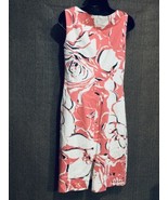 Talbots Midi Dress Women�s Size 4 Coral White Floral Flowers Sleeveless ... - €32,41 EUR
