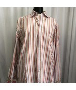 Ted Baker Men&#39;s Casual Shirt Pink, Red, Orange Striped Size 4 / 40 / Large - $39.60