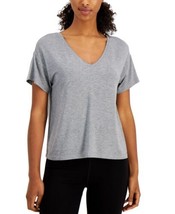 allbrand365 designer Womens Activewear V-Neck T-Shirt,Storm Grey Heather... - $33.50
