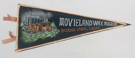 Vintage Movieland Wax Museum Buena Park California Black Felt Mini Pennant 15.5&quot; - £11.18 GBP