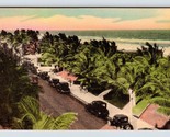 Overlooking Shoreline Miami Beach FL Hand-Colored Albertype Postcard UNP... - $7.78
