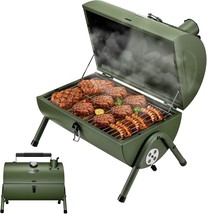 Maison Huis Adjustable Portable Charcoal Grill Multi-Functional Metal, Green - £61.32 GBP