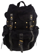 Vagarant Traveler Small Stylish 100% Cotton Canvas Backpack C02.BLK - £41.41 GBP