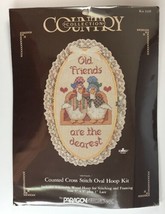 Old Friends Are the Dearest Counted Cross Stitch Oval Hoop Kit 2439 Country Coll - $6.63