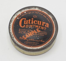 Cuticura Ointment Container Tin Can Advertising Design - $14.84