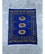 Hand-Knotted Afghan Bokhara Rug - 2x3 Navy Blue Tribal Geometric Rug - $148.00