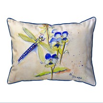 Betsy Drake Blue Dragonfly Small Indoor Outdoor Pillow 11x14 - £39.56 GBP