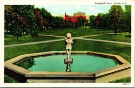 Huron South Dakota SD Campbell Park Fountain Unused UNP WB Postcard Q16 - £9.76 GBP