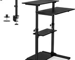 Mobile Standing Desk, Height Adjustable Computer Work Station Bundled Wi... - $316.99