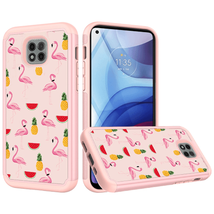 for Moto G Power 2021 Beautiful Design Leather Hybrid Case Cover Flamingo Fruits - £6.15 GBP