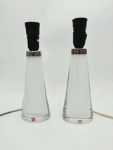 Rare White Mid Century Modern Carl Fagerlund For Orrefors Art Glass Table Lamps - £295.09 GBP