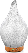 Essential Oil Diffuser Glass Aromatherapy Ultrasonic Humidifier, Air Refresh Aut - £36.19 GBP