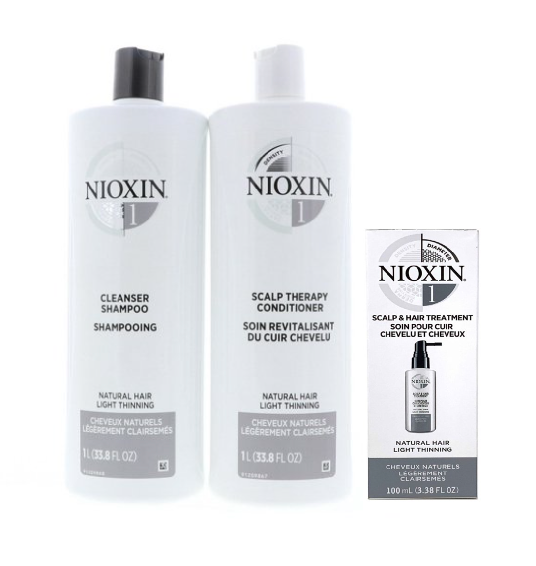 NIOXIN System 1 Cleanser & Scalp Therapy Duo Set(33.8oz each) + Treatment 3.38oz - $57.99
