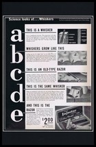 1937 Schick Injector Razor Framed 11x17 ORIGINAL Vintage Advertising Poster - £54.11 GBP