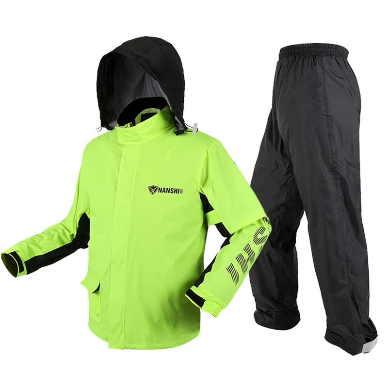 Motorcycle Rider Waterproof Raincoat Rain Suit Jacket and Pants for Men Rain - £55.80 GBP