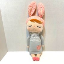 METOO 17&quot; Angela Plush Sleeping Girl Bunny Rabbit Baby Rag Doll Stuffed Animal - £10.01 GBP
