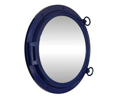 Navy Blue Decorative Ship Porthole Mirror 24&quot;&quot; - £264.12 GBP