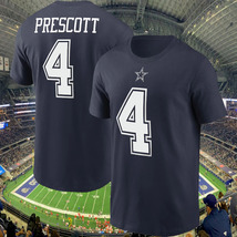 NFL Cowboys Jersey Style T-Shirt S-5X Prescott, Elliot or Your Choice Name/Numb - £15.79 GBP+
