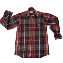 VTG 80s 90s Field Master Sears 100% Cotton Red/Multi  Plaid Flannel Shir... - $43.56