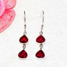 Amazing RED ONYX Gemstone Earrings, Birthstone Earrings, 925 Sterling Silver Ear - £27.06 GBP