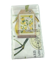 Michel Tea Towel Lemon Basil Kitchen Dish Cloth 20x28 Inch 100% Cotton - £13.53 GBP