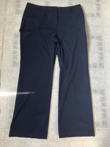 Talbots Pants Womens Size 16 Heritage Wide Leg Navy Blue Stretch Flat Front - £26.83 GBP