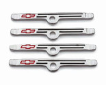 67-86 SBC 305 327 350 Valve Cover Hold Down Spreaders CHROME w/ RED BOWTIE - $26.99