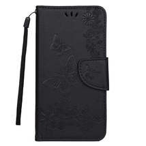 Anymob iPhone Black Fashion Flip Case Butterfly Print Card Slot Wallet Leather - £21.16 GBP