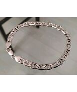 New 925 Sterling Silver Italy 9 In Long 6.5 Mm Wide Mariner Link Bracelet  - $69.99