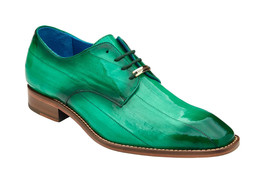 Belvedere Men&#39;s Dress Shoes Italo Antique Mint Genuine Hand Painted Eel D05 - £350.85 GBP