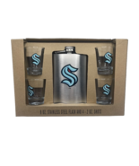 Seattle Kraken Shot Glass & Flask. 8 oz Stainless Steel Officially NHL Licensed - $566.23 MXN